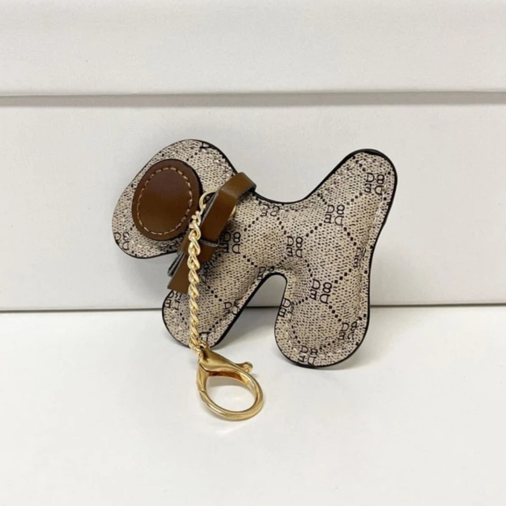 Brown Dog-Shaped Bag Charm Accessory NWT​